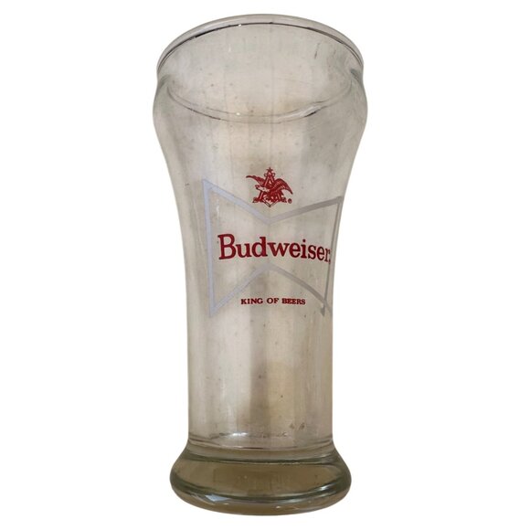 1-piece Budweiser Beer Collectible Clear 7 oz. Small Drinking Glass 5" Tall - Picture 1 of 10